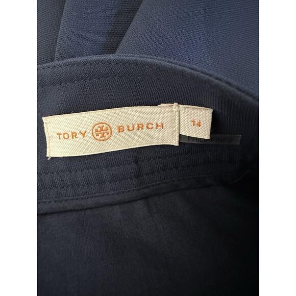 TORY BURCH Size 14 BUTTON DETAIL CROP PANTS IN TORY NAVY - Picture 8 of 12